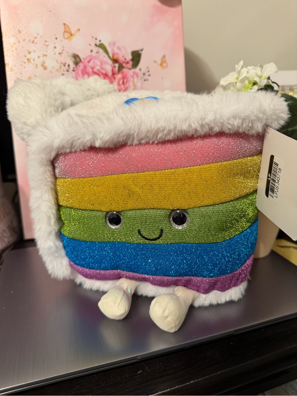 Kids Plush Rainbow Slice Hooded Toy - Multicolor Slice of cake lights up